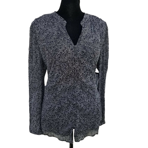 Alfani Button-Up Long-Sleeve Polka-dot Blouse Women's. Size Large. New W… - Picture 1 of 13